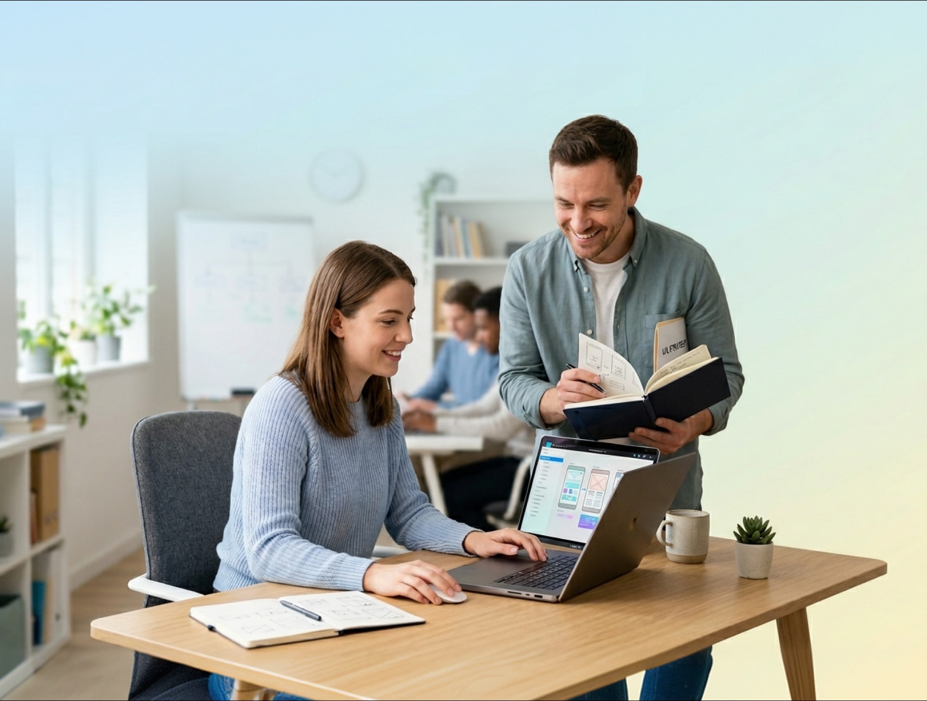 Learner using the LMS on mobile and desktop for courses, progress, and certificates