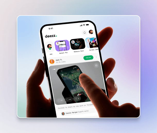 Mobile application mockup on a smartphone