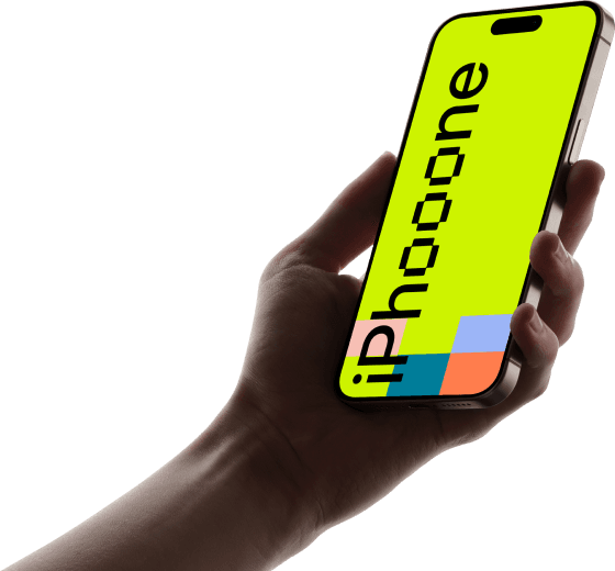 Hand holding a smartphone with a branded white-label VPN app preview.