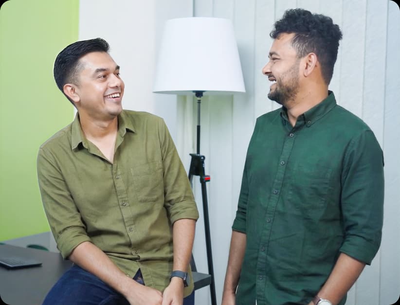 Two colleagues talking in the office
